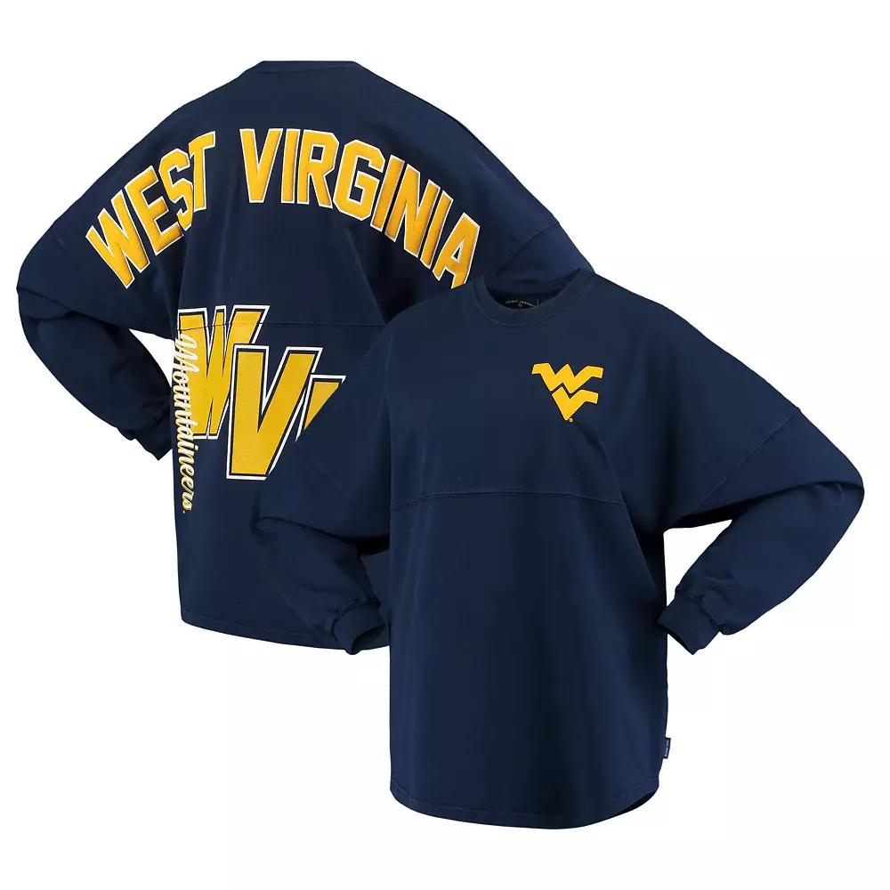 Women's Navy West Virginia Mountaineers Loud n Proud Spirit Jersey T-Shirt, Size: XS, Blue Product Image