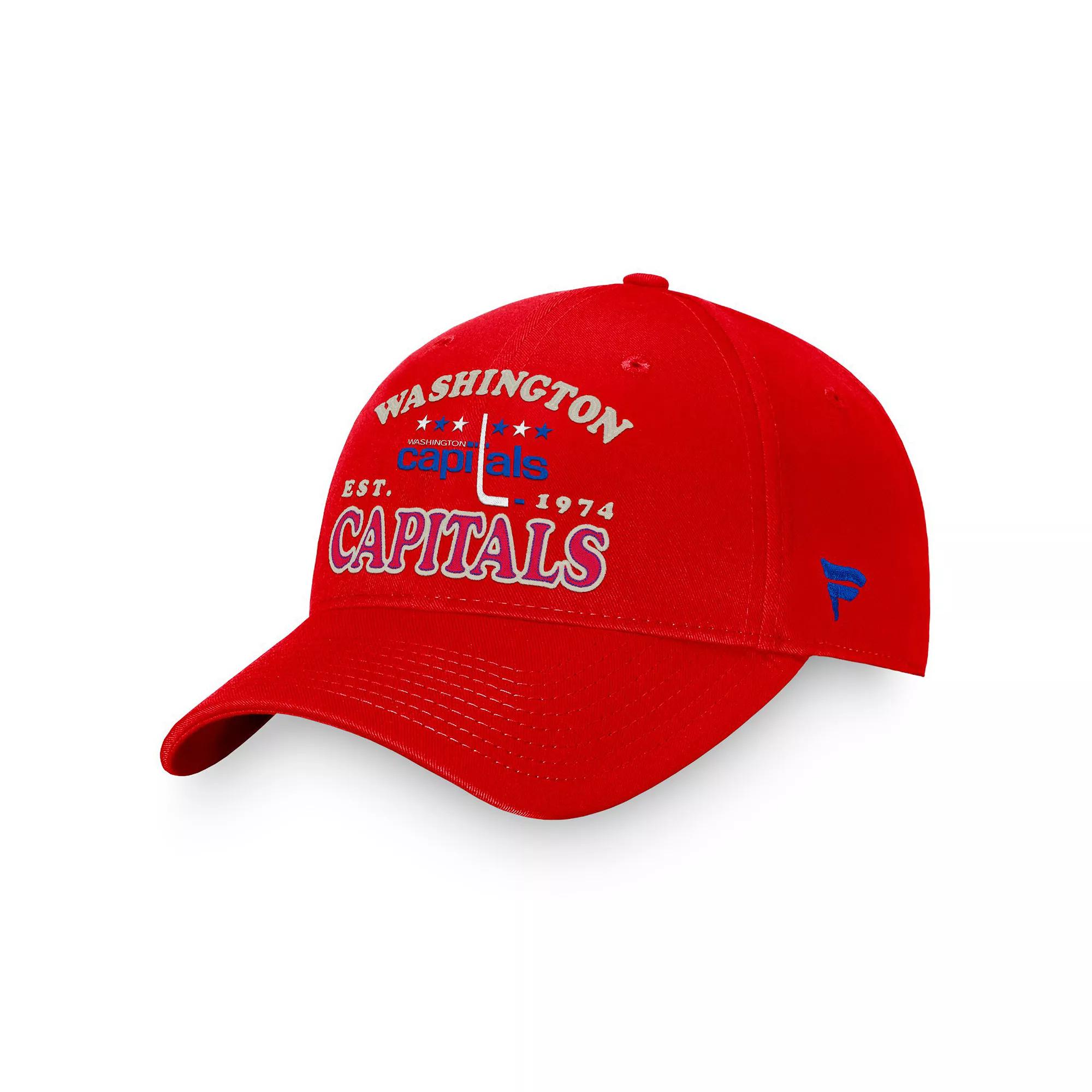 Men's Fanatics Branded Red Washington Capitals Heritage Vintage Adjustable Hat Product Image