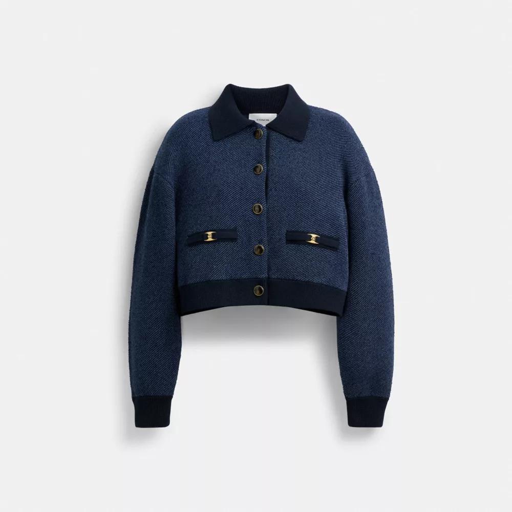Heritage C Cropped Collared Cardigan Product Image