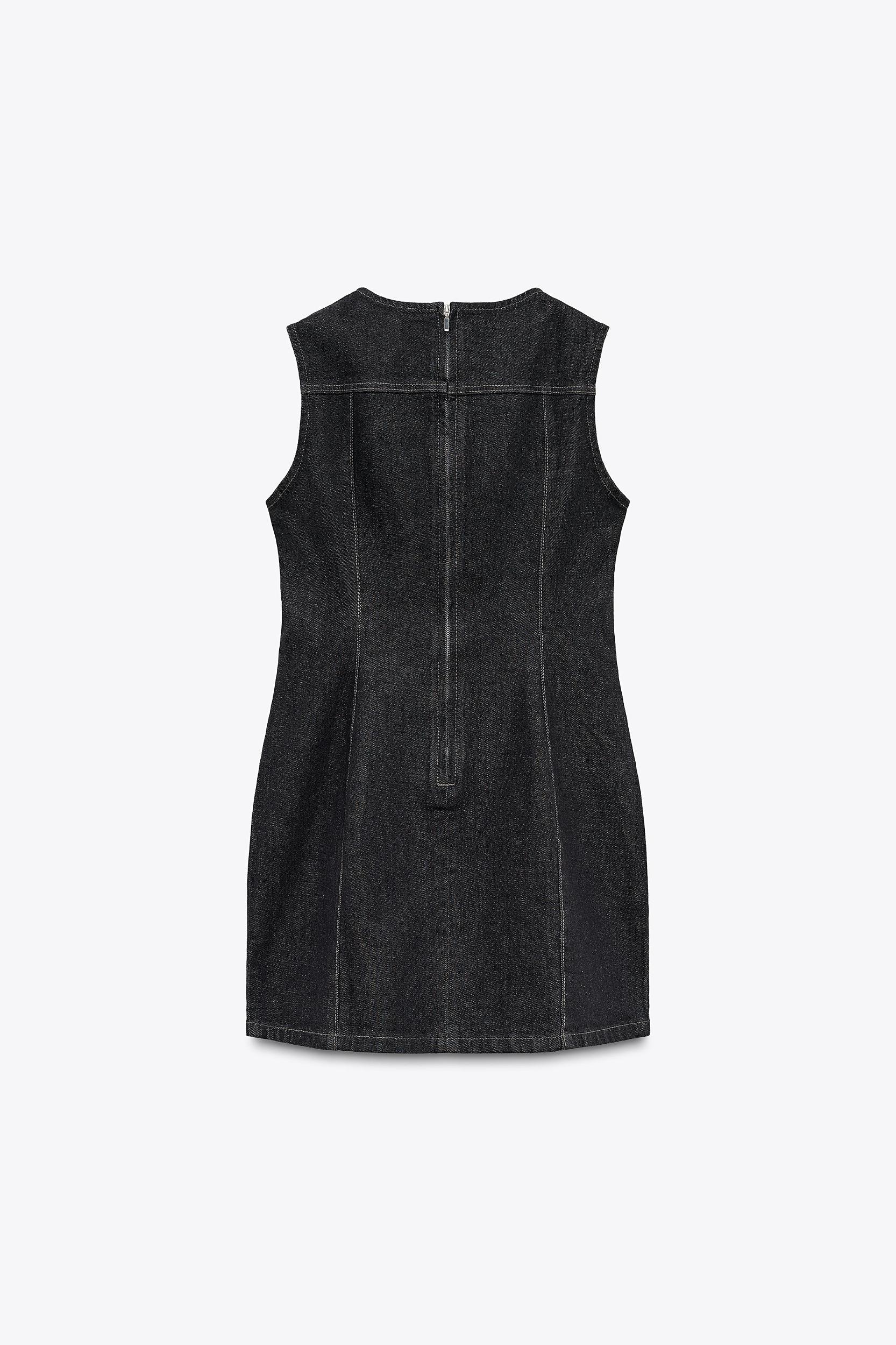 DENIM EFFECT MINI DRESS Product Image