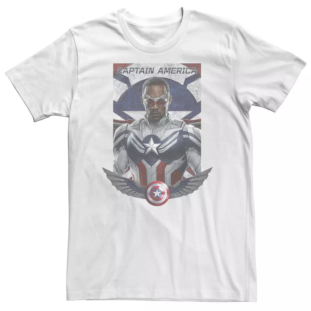 Big & Tall Marvel The Falcon And The Winter Soldier Captain America Wings Portrait Logo Tee, Men's,  Product Image