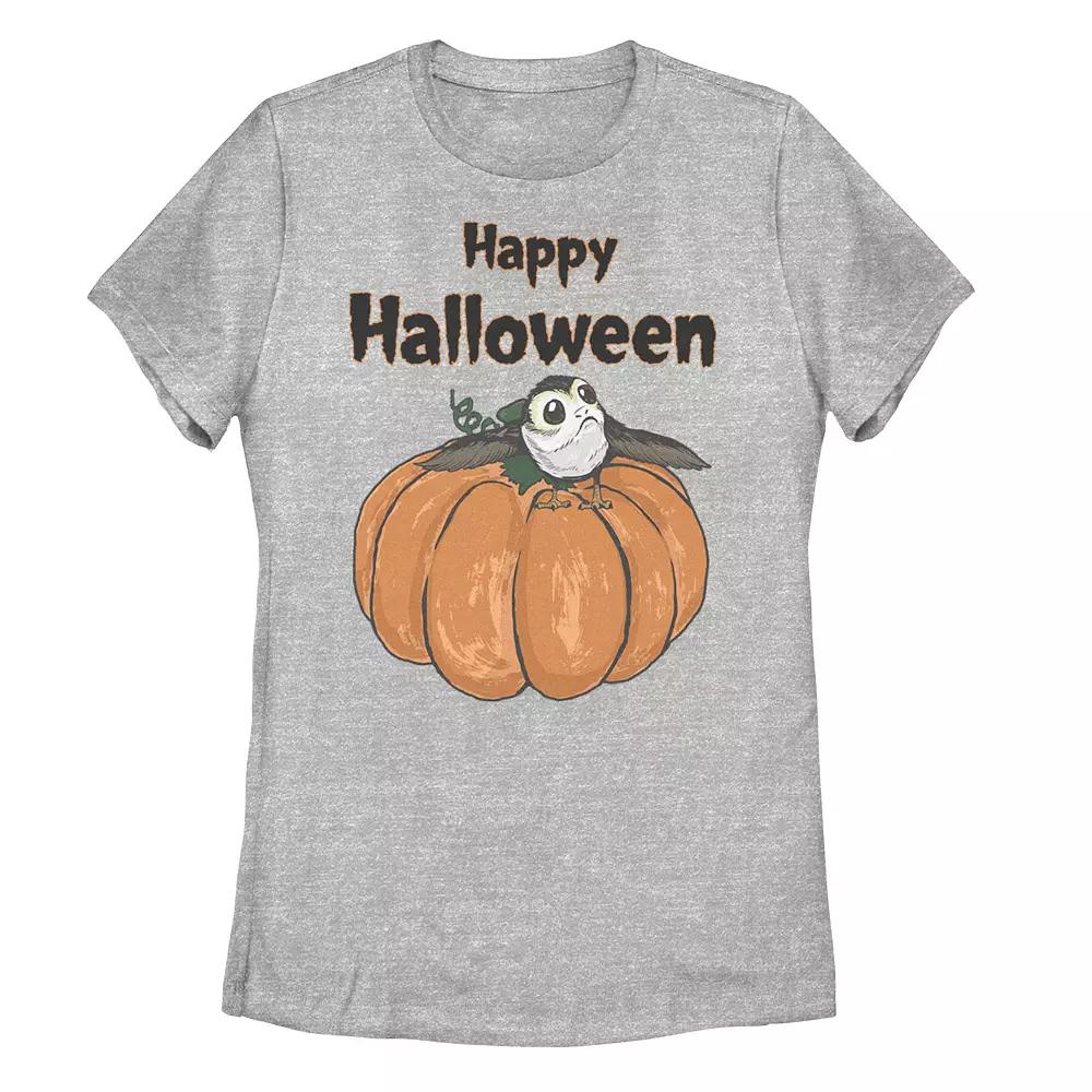 Juniors' Star Wars Porg On A Pumpkin Happy Halloween Tee, Girl's,  Product Image