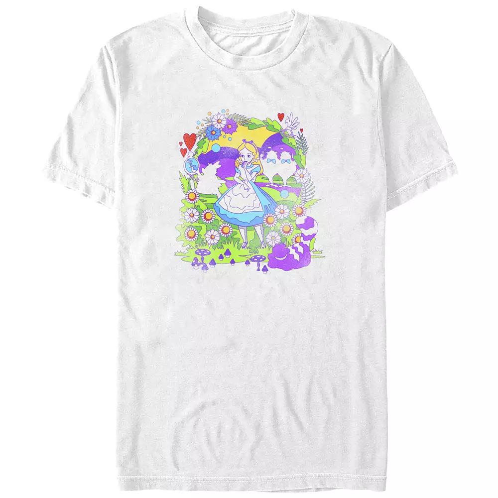 Disney's Alice In Wonderland Psychedelic Scene Juniors' Boyfriend Graphic Tee, Women's, Size: Small, White Product Image