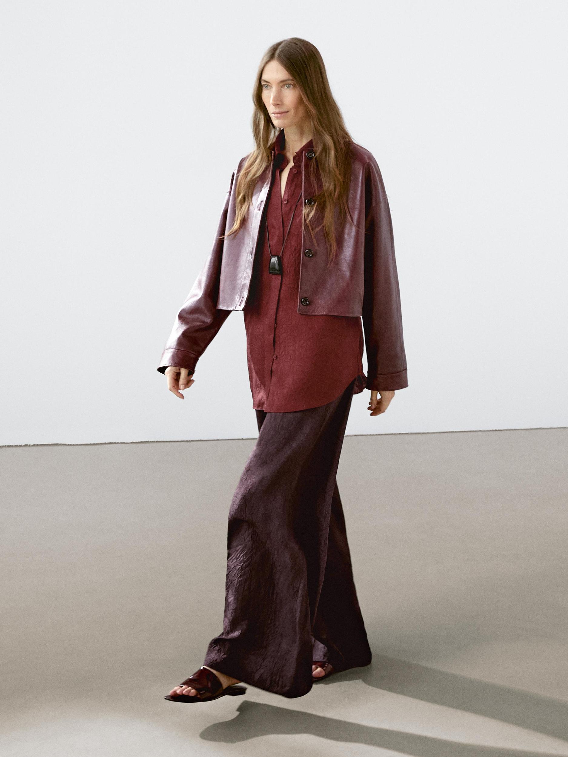 Flowing creased-effect trousers Product Image