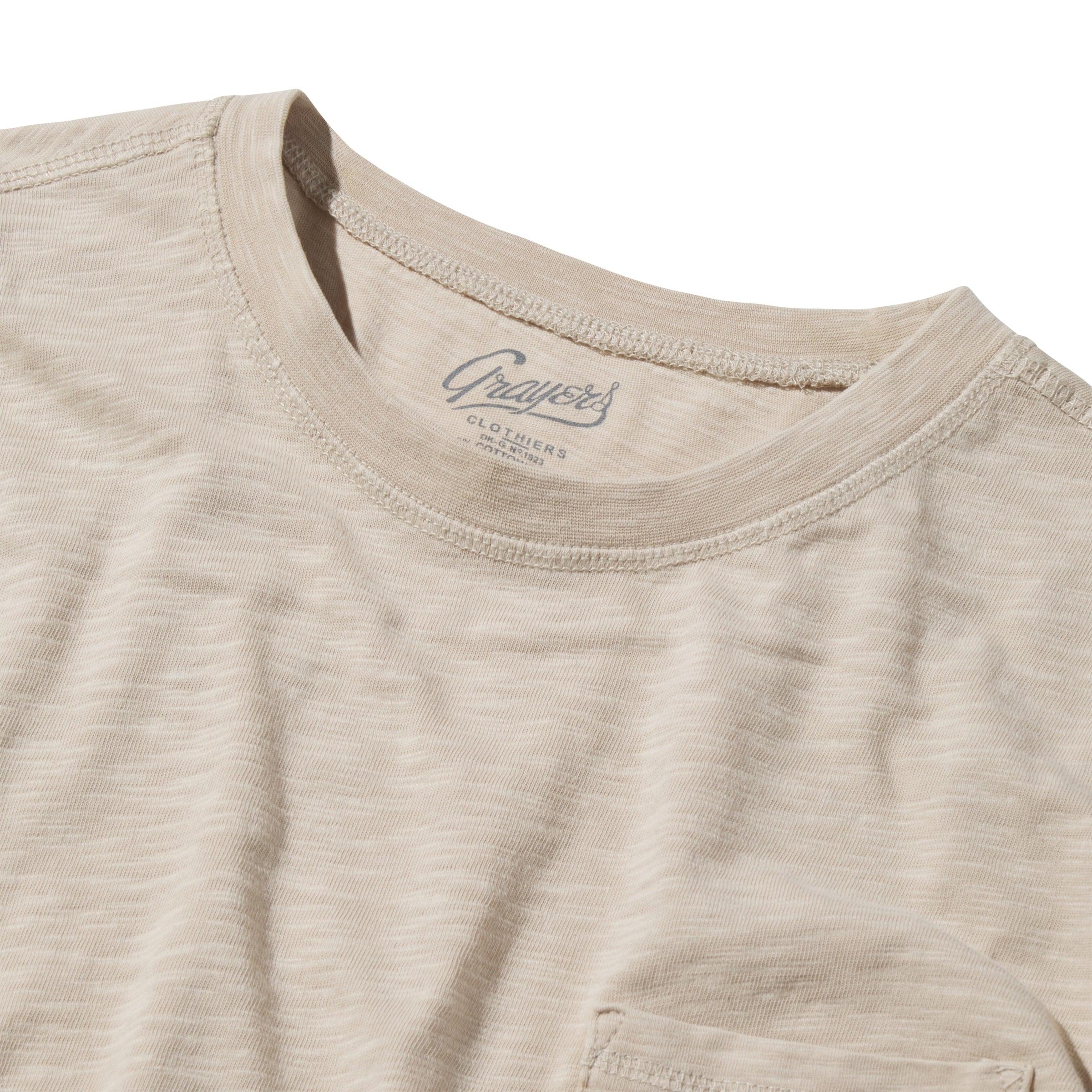 Hewitt Garment Dyed Pocket Tee - Ecru Product Image