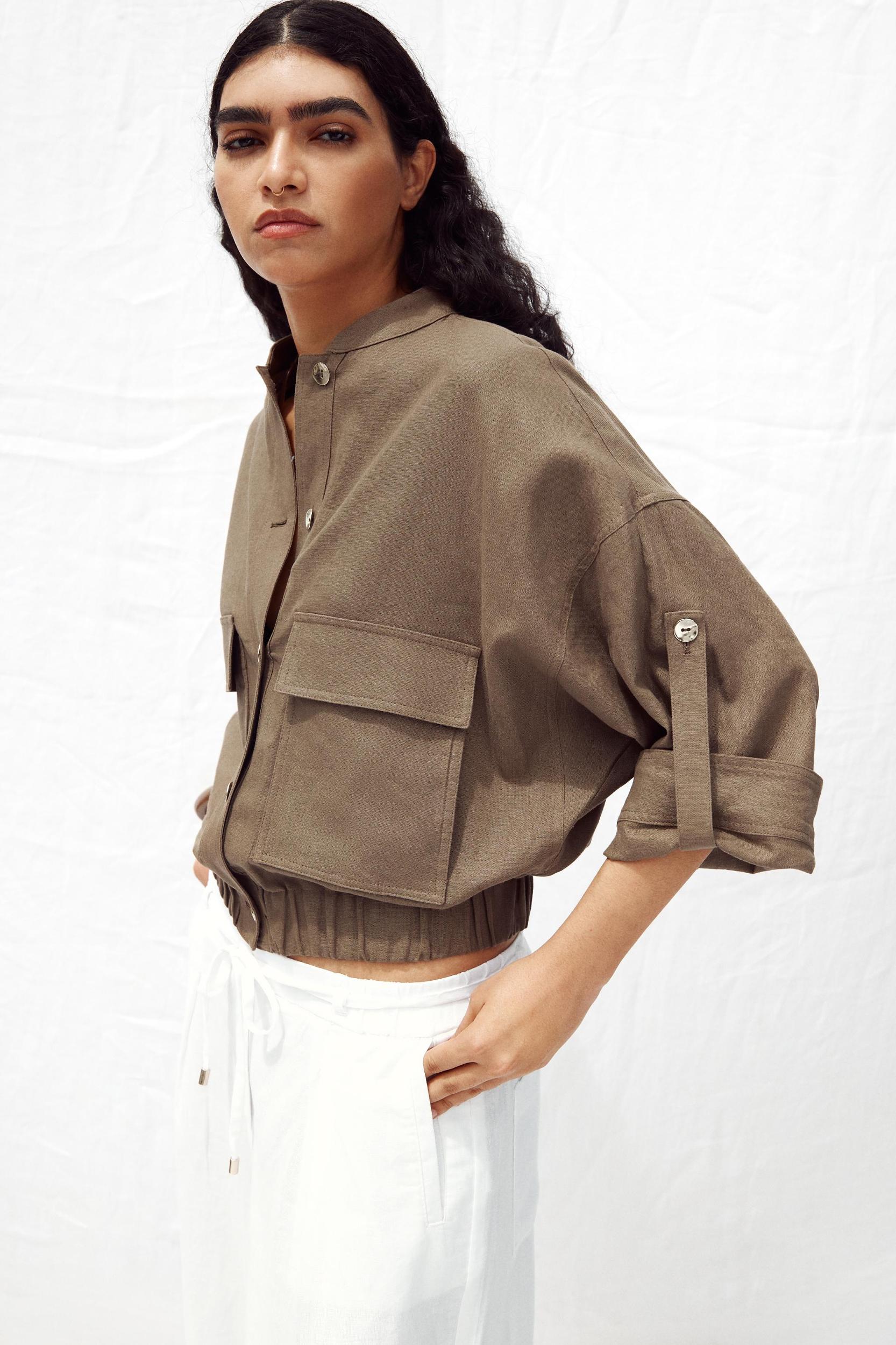 LINEN FULL SLEEVE JACKET Product Image
