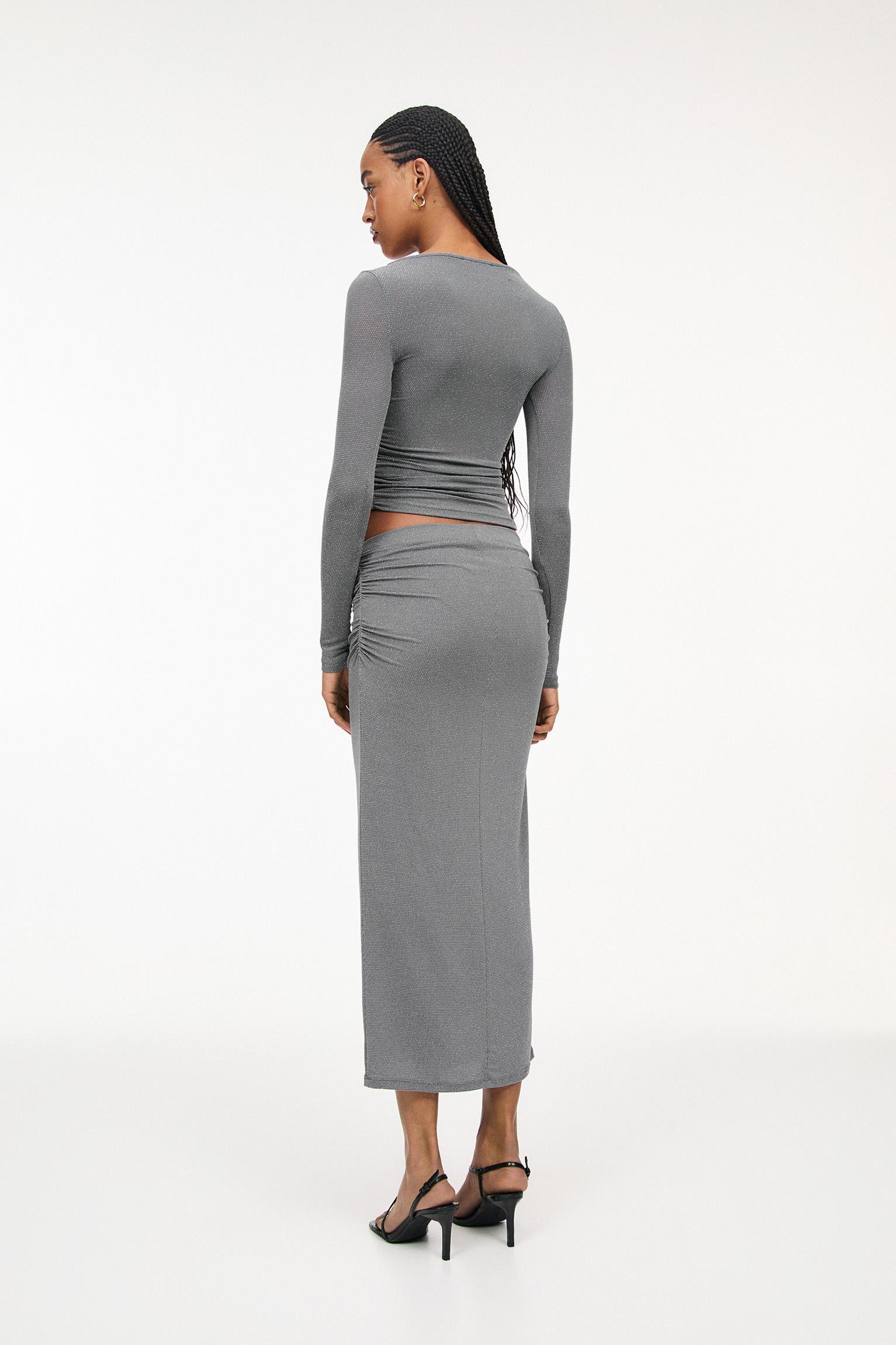 Shimmery top with gathering Product Image