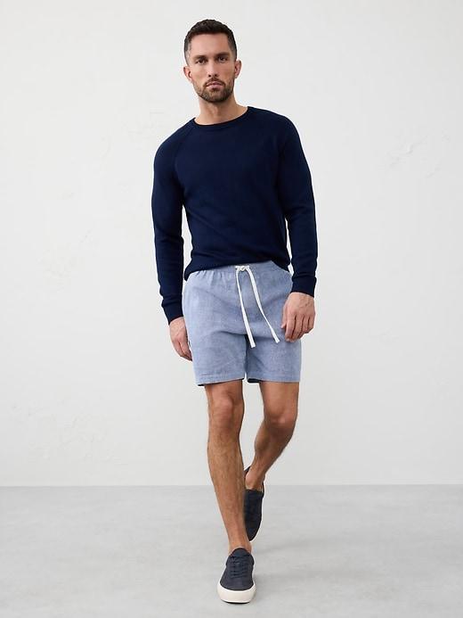 7" Linen-Blend Deck Short Product Image