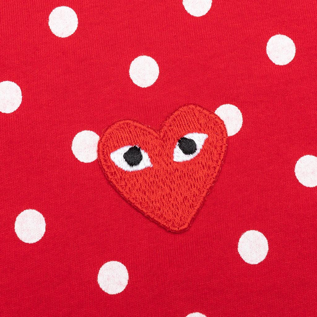 Women's Polka Dot L/S T-Shirt - Red Female Product Image