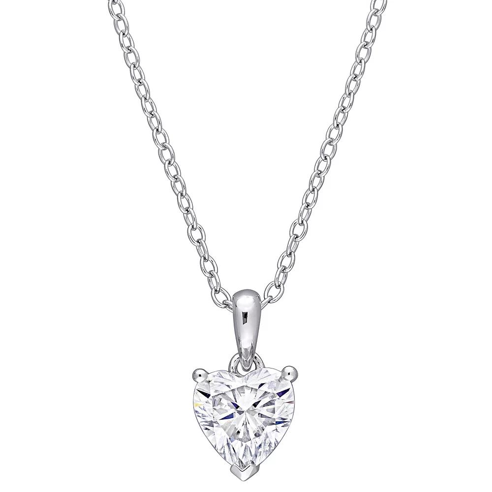 Stella Grace Sterling Silver Lab-Created Moissanite Solitaire Pendant Necklace, Women's, Size: 18" Product Image