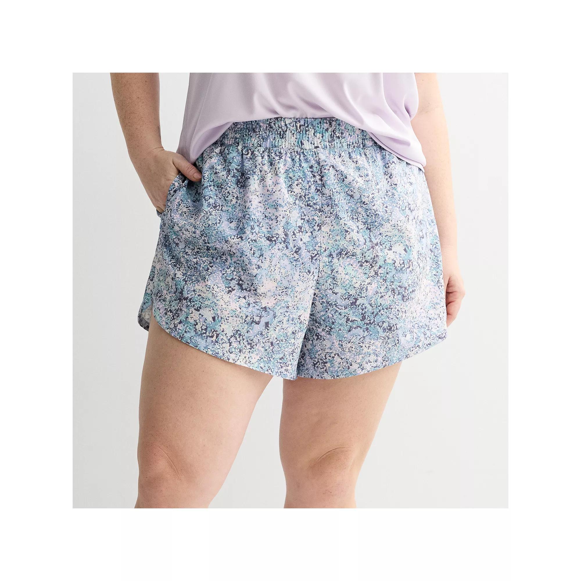 Plus Size Tek Gear® Woven Lined Run Shorts, Women's, Size: 3XL, Blue Spots Product Image