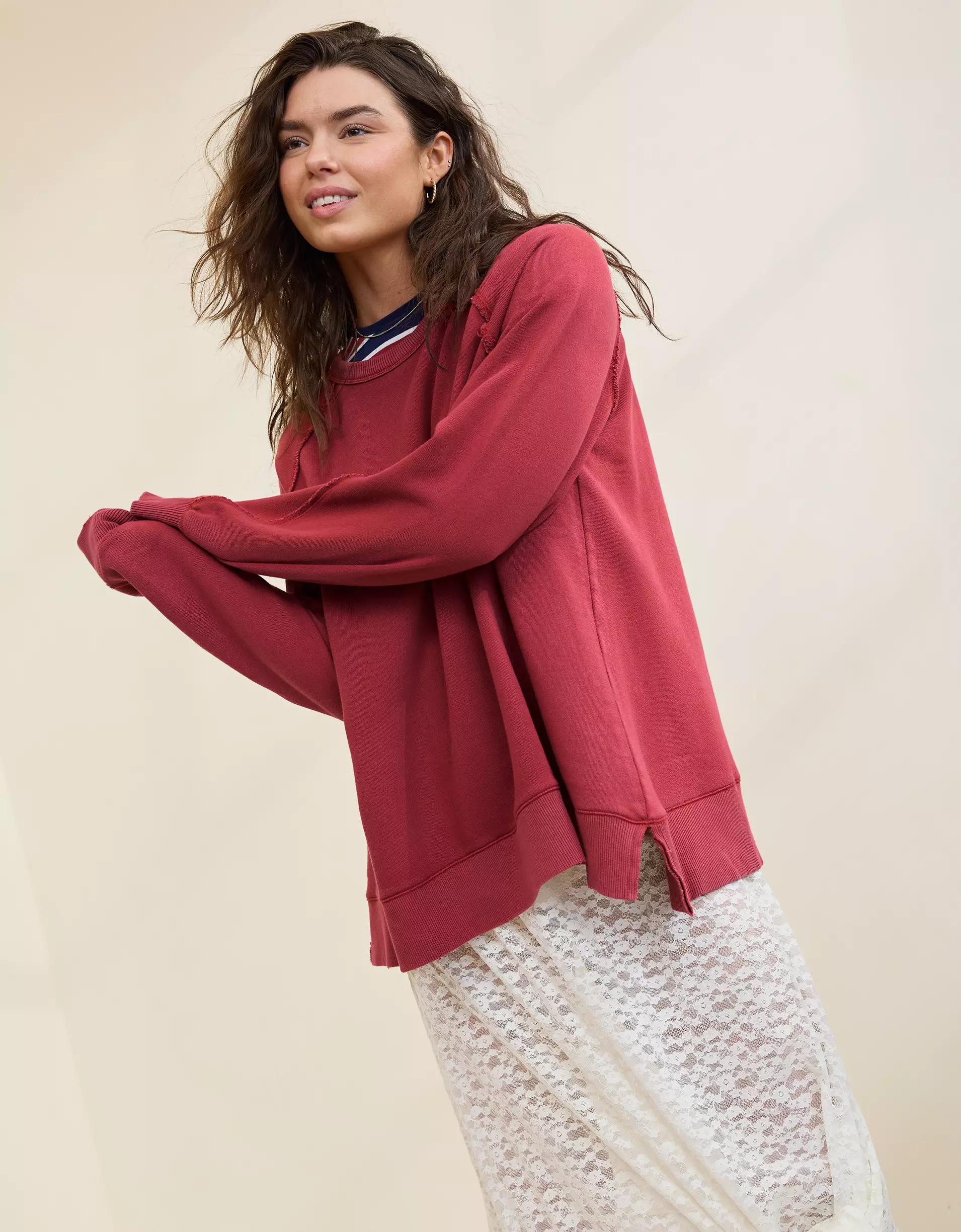 Aerie East West Crew Sweatshirt Product Image