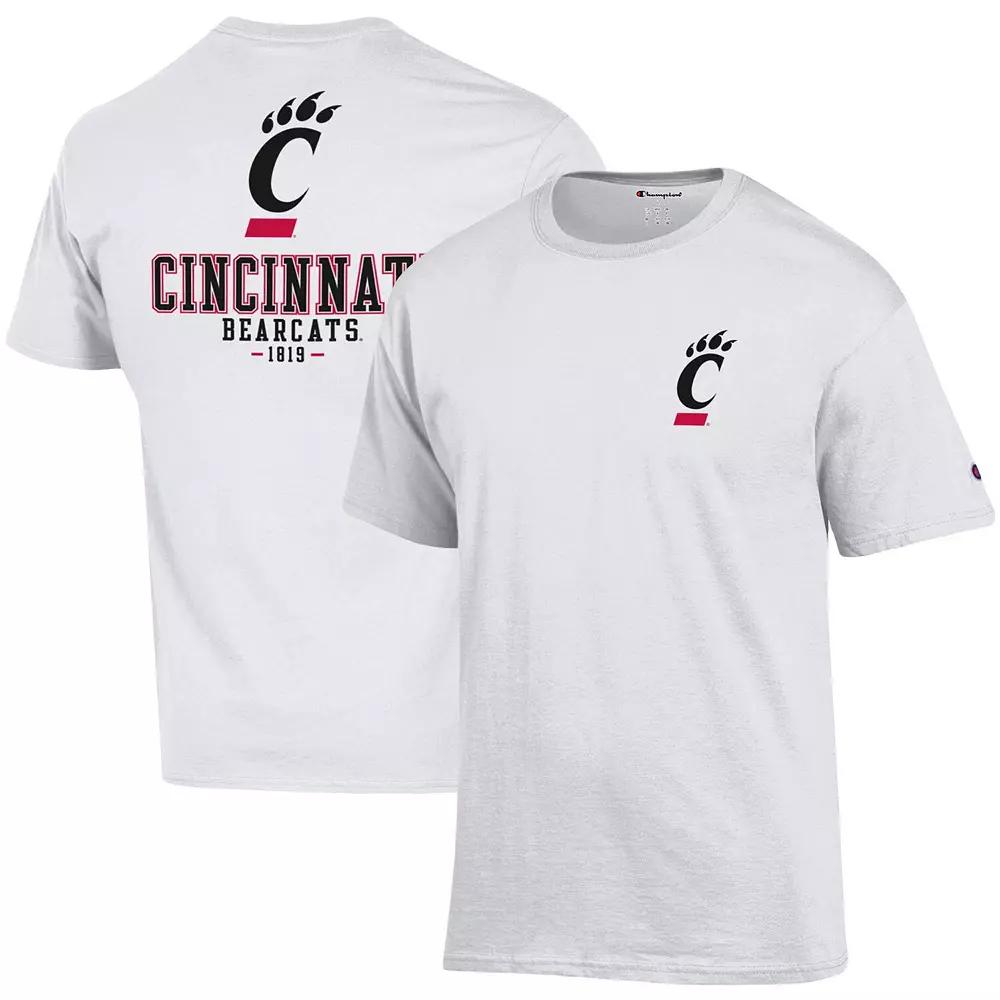 Men's Champion White Cincinnati Bearcats Stack 2-Hit T-Shirt, Size: Small Product Image