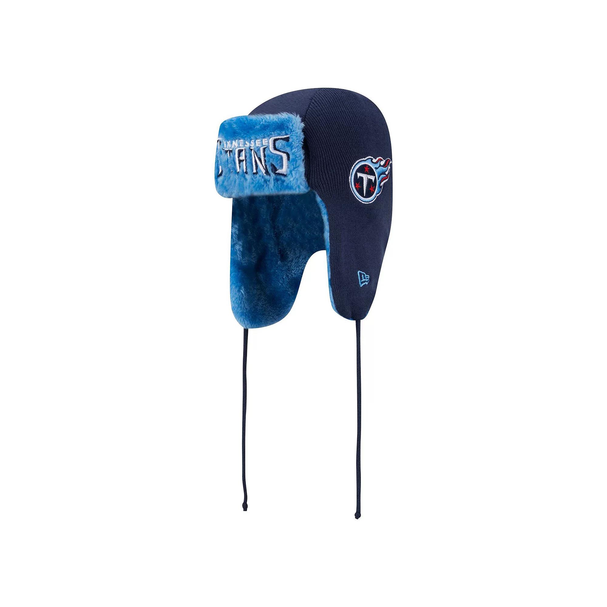 Men's New Era Navy Tennessee Titans Helmet Head Trapper Knit Hat, Blue Product Image
