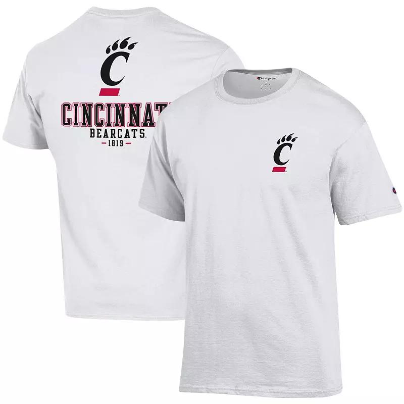 Men's Champion White Cincinnati Bearcats Stack 2-Hit T-Shirt, Size: Small Product Image