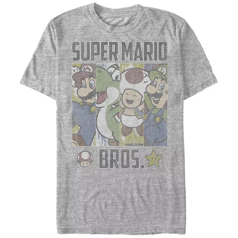 Men's Super Mario Retro Blinds Boxed Up Group Shot Graphic Tee,  Product Image