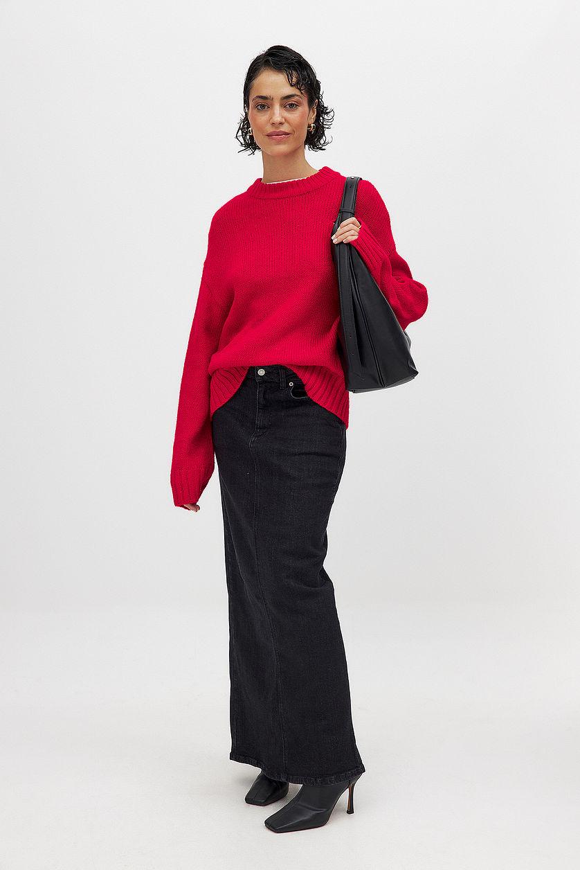 Denim Maxi Skirt Product Image