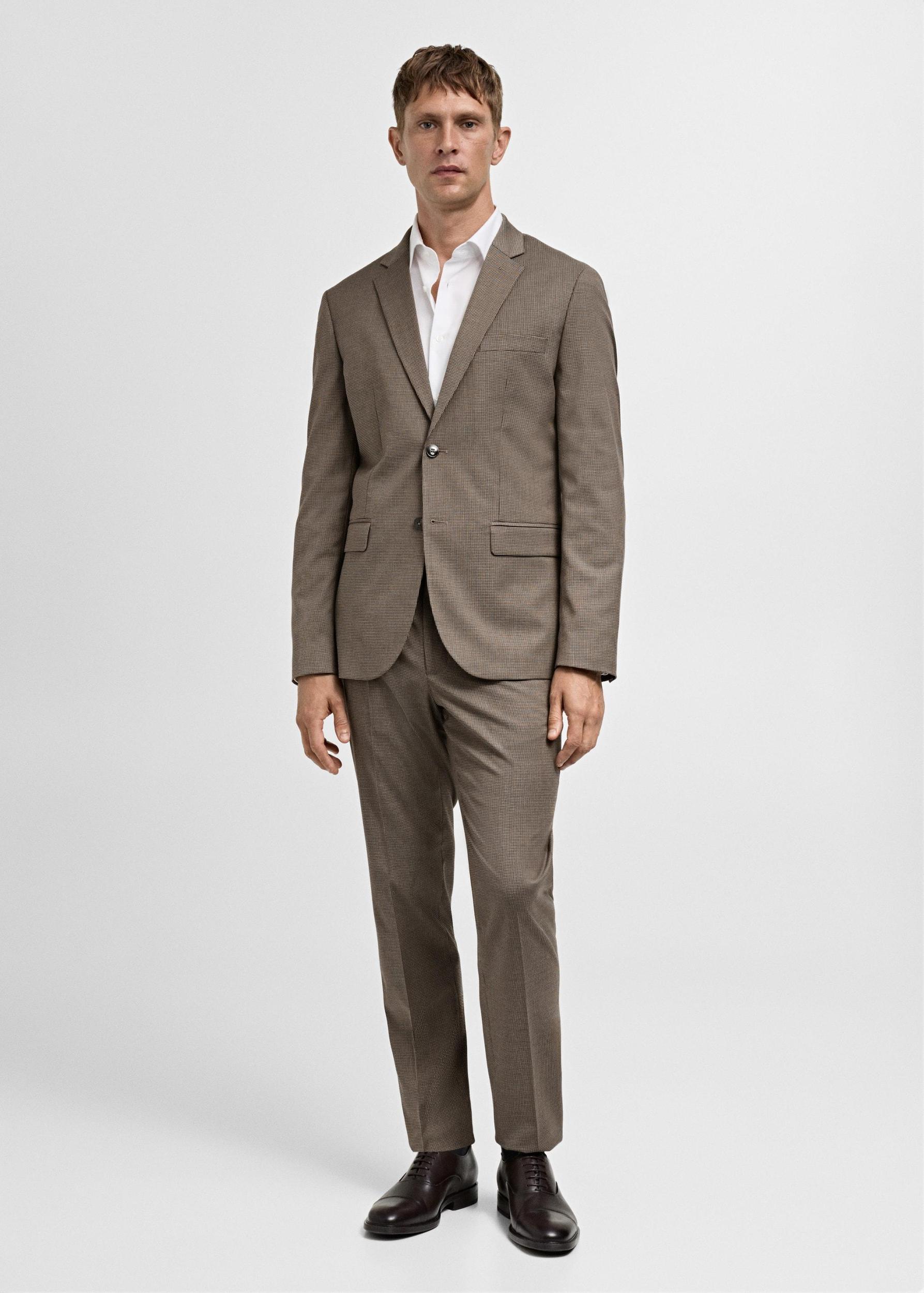 Herringbone super slim- fit suit pants - Men | MANGO USA Product Image