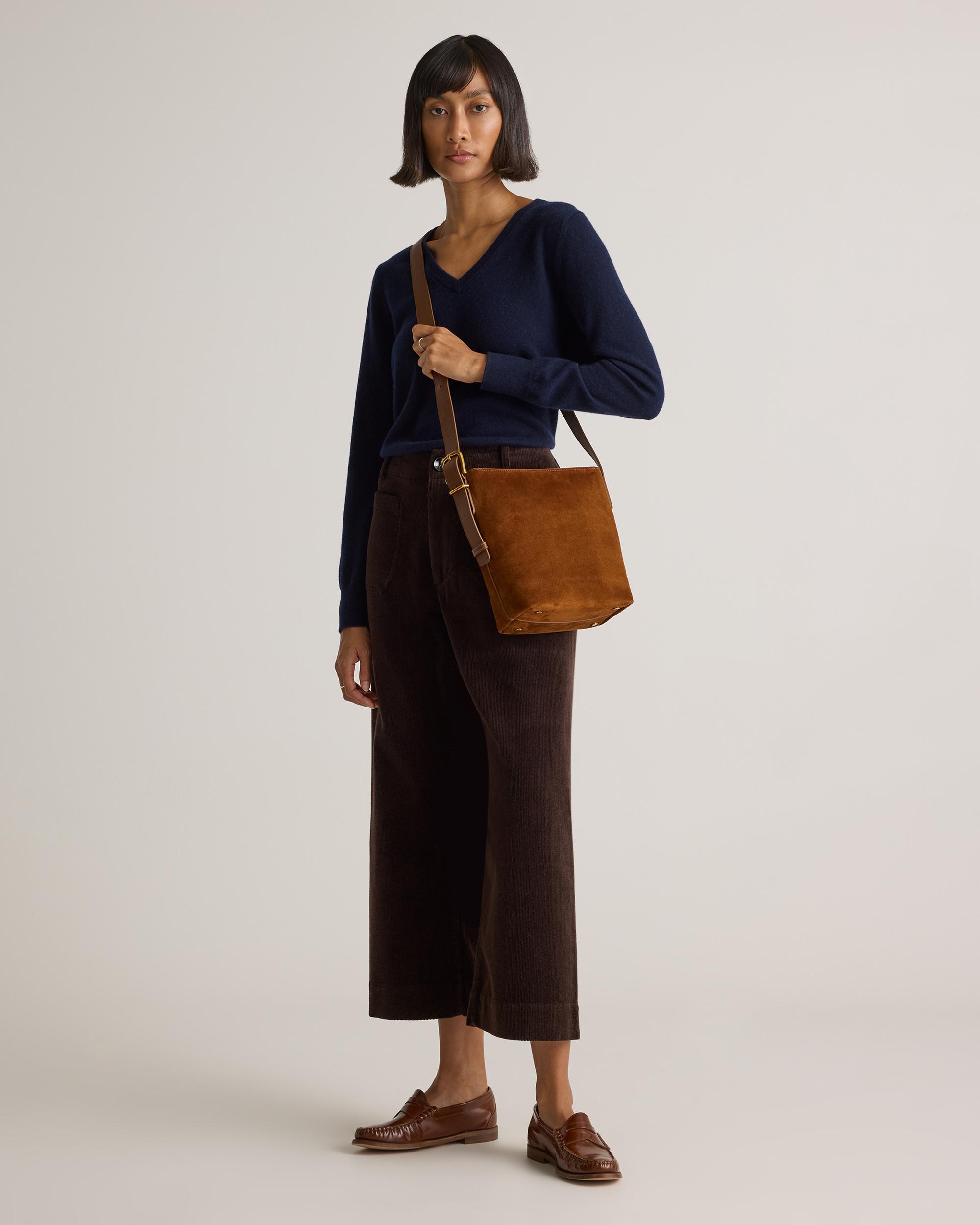 Quince | Women's Italian Suede Bucket Crossbody Suede Leather Product Image