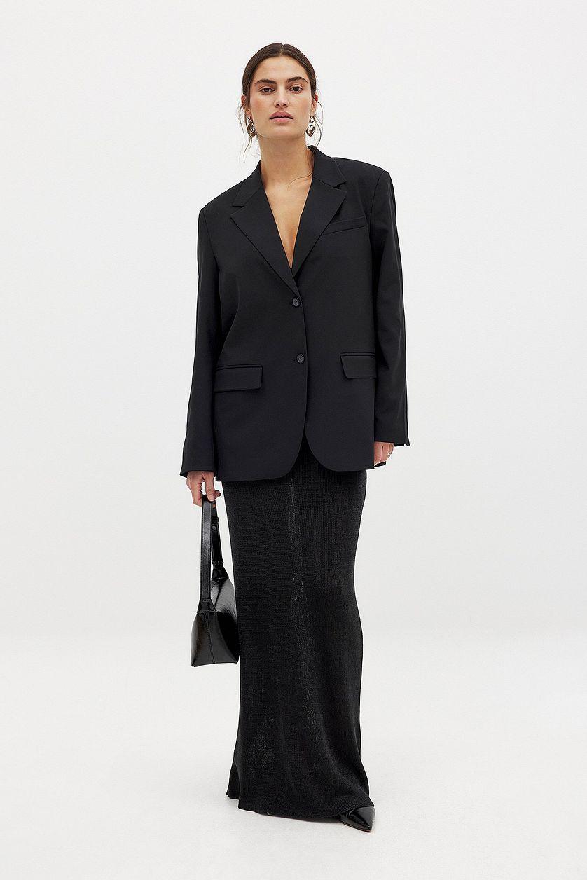 Metallic Knitted Maxi Skirt Product Image