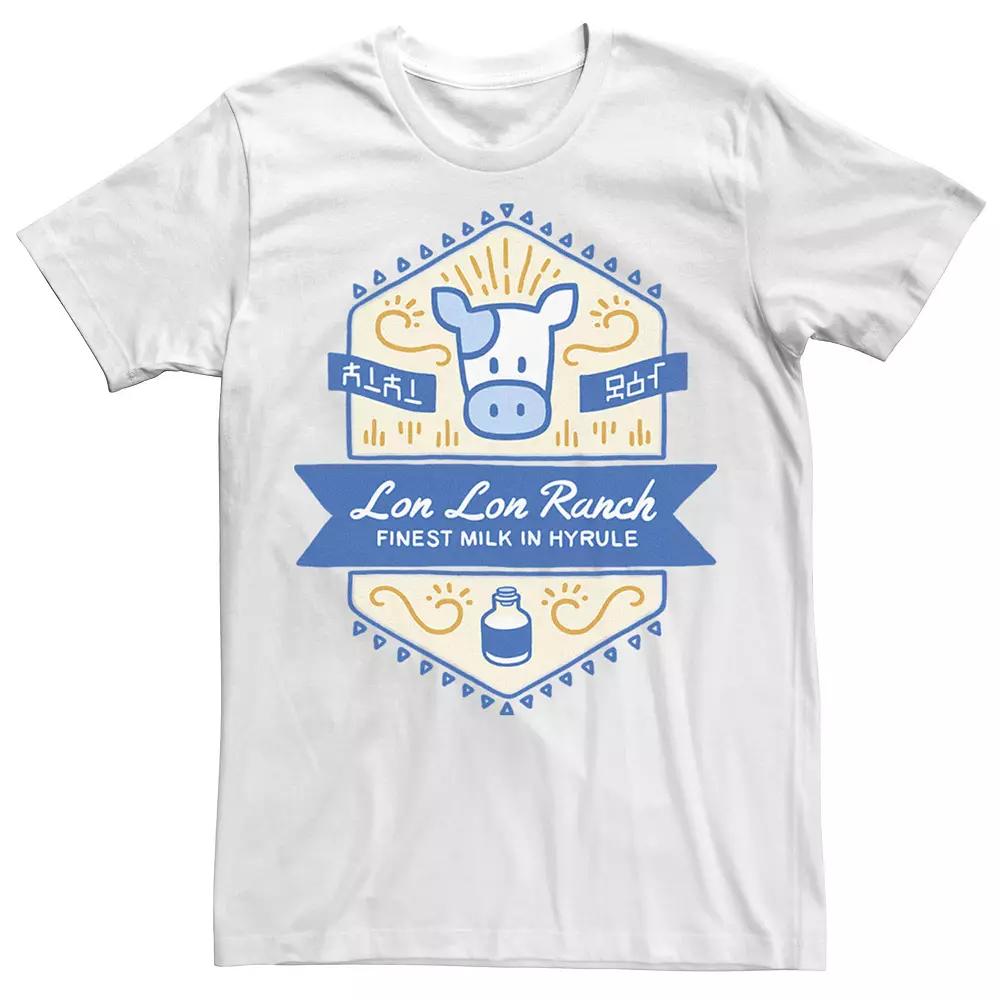 Men's Zelda Lon Lon Ranch Finest Milk In Hyrule Tee, Size: Medium, White Product Image