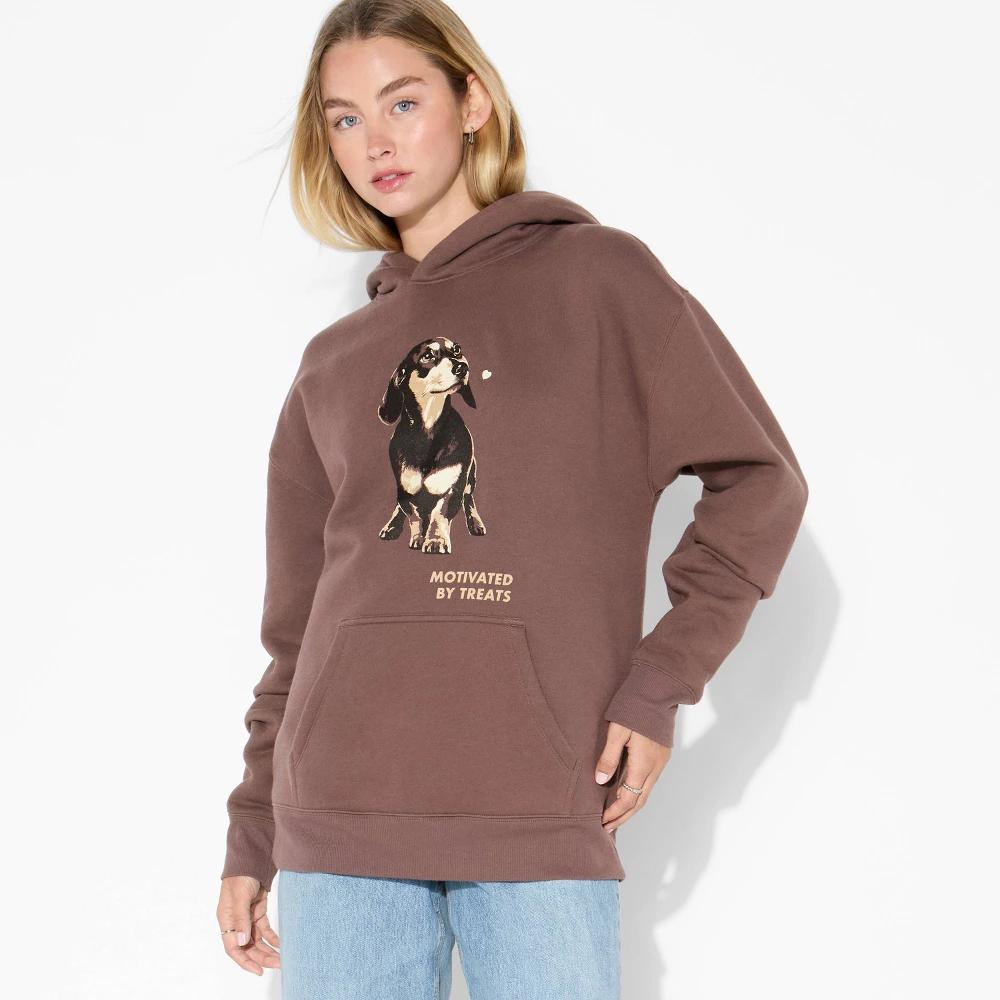 Women's Oversized Hooded Pullover Sweatshirt - Wild Fable™ Heather Gray XXS Product Image