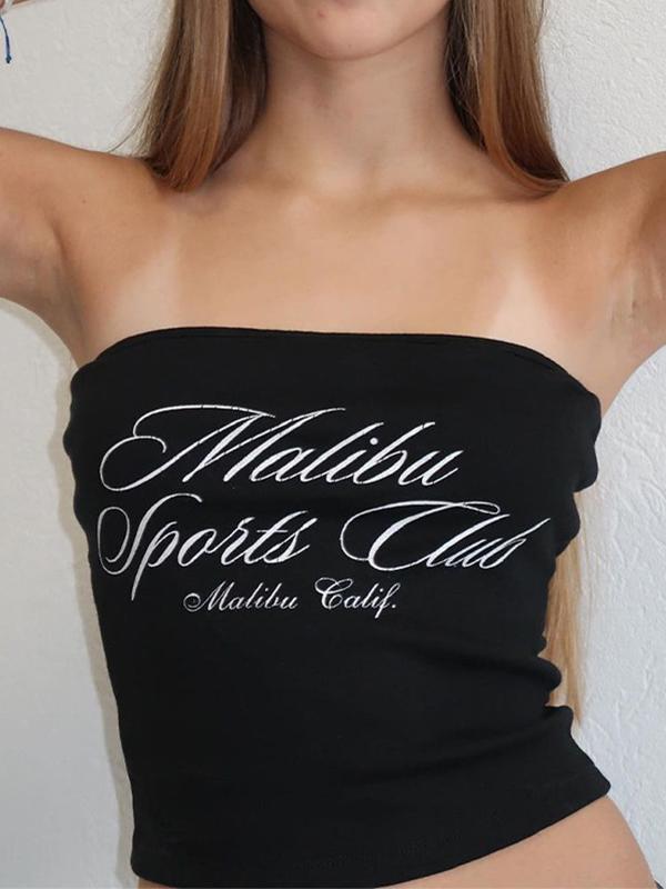 Letter Print Bandeau Top Product Image