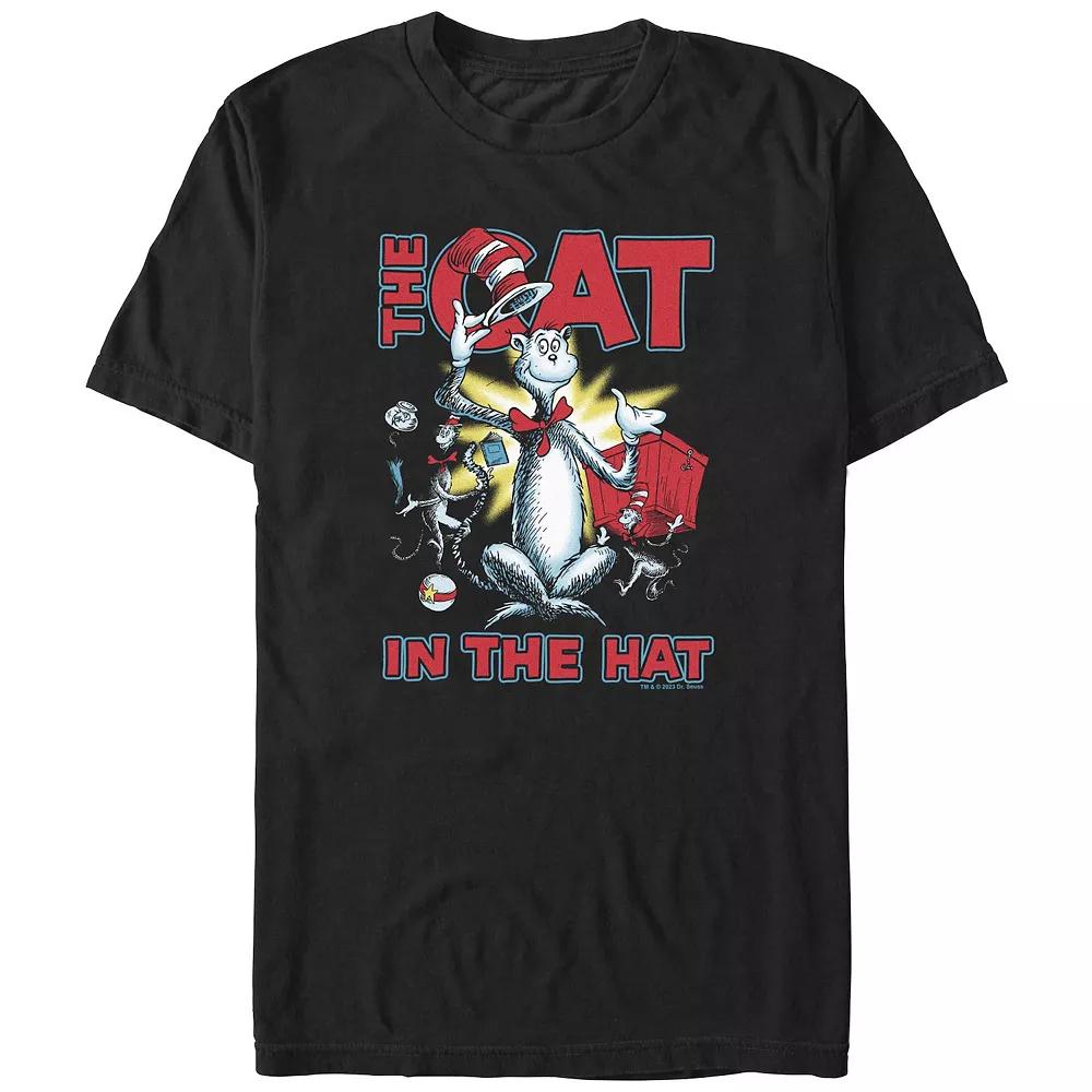 Big & Tall Dr. Seuss The Cat In The Hat Cattitude Graphic Tee, Men's, Size: Medium Tall, Black Product Image