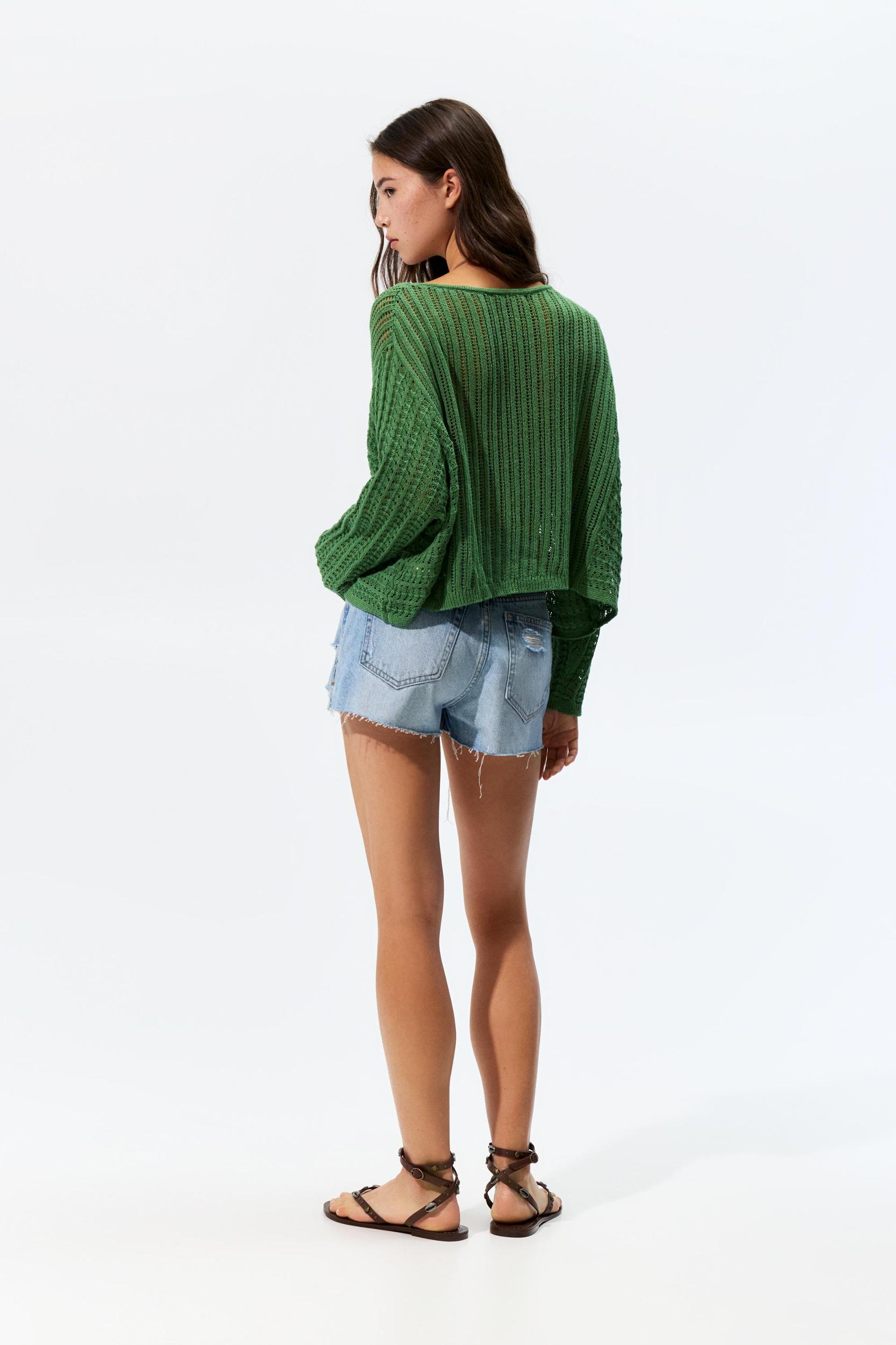 Green crochet sweater Product Image