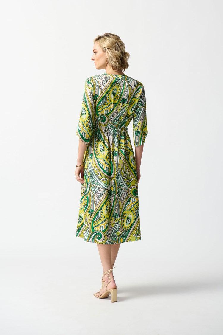 Satin Paisley Print Shirt Dress Product Image