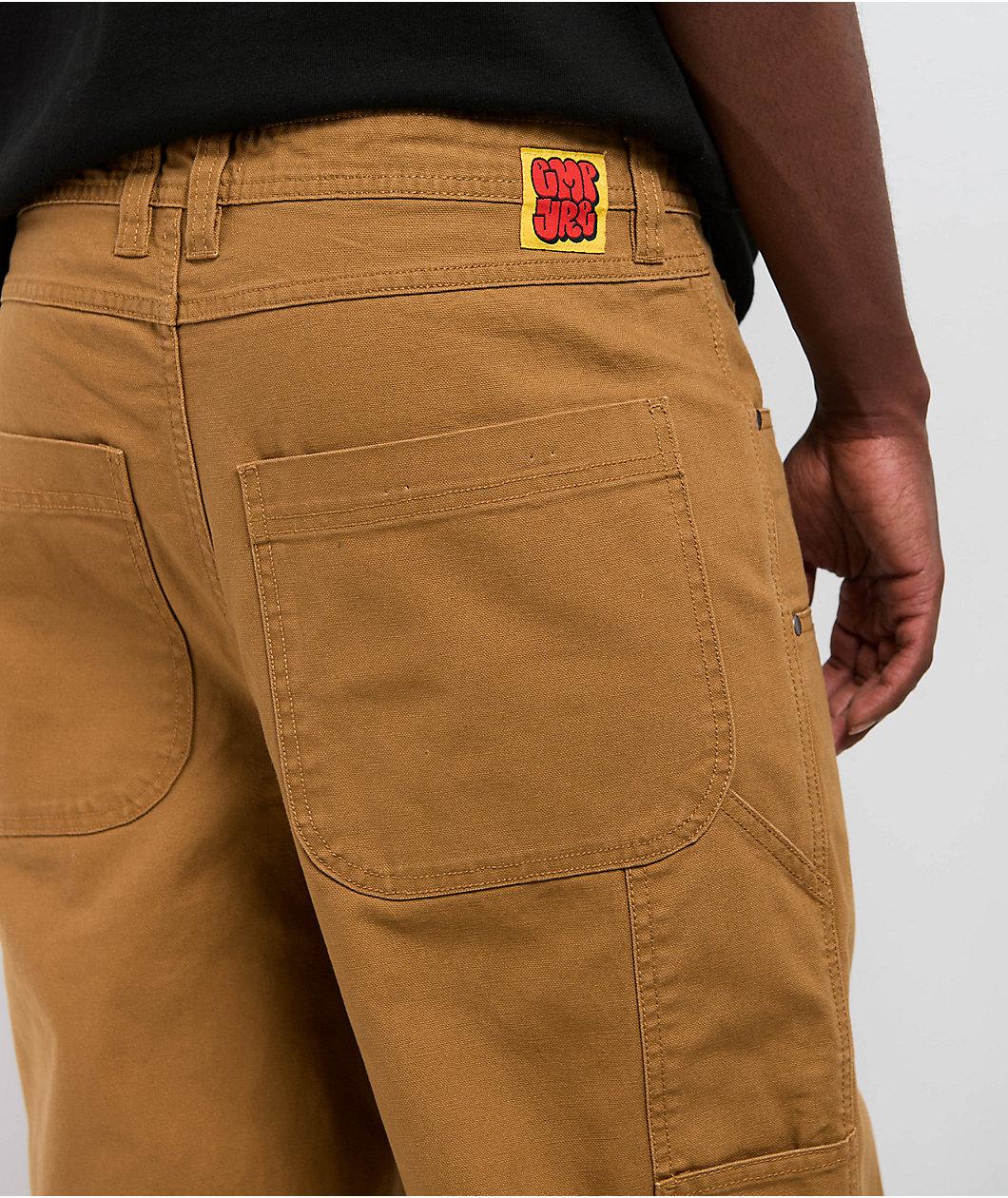 Empyre Hammer Man Dark Khaki Canvas Loose Fit Carpenter Skate Pants Product Image