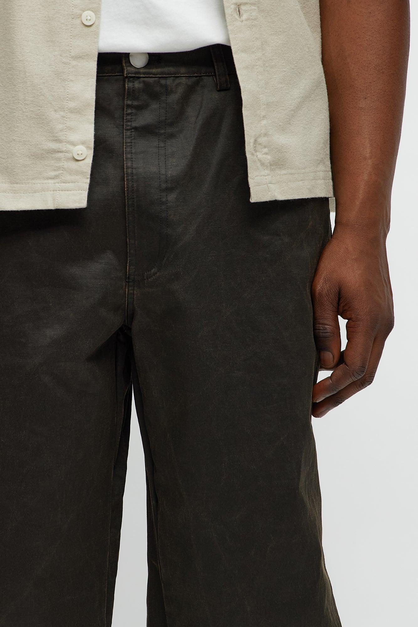 Straight Santa Fe Waxed Pants - Brown Product Image