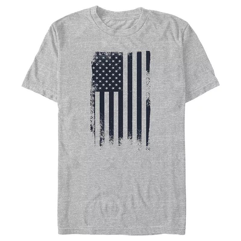 Big & Tall USA Flag Distressed Style Graphic Tee, Men's, Size: 4XL Tall, Athletic Grey Product Image