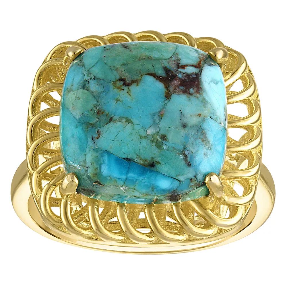 Designs by Gioelli Gold Over Sterling Silver 5 Carat Copper Turquoise Ring, Women's, Size: 8, Gold Tone Product Image