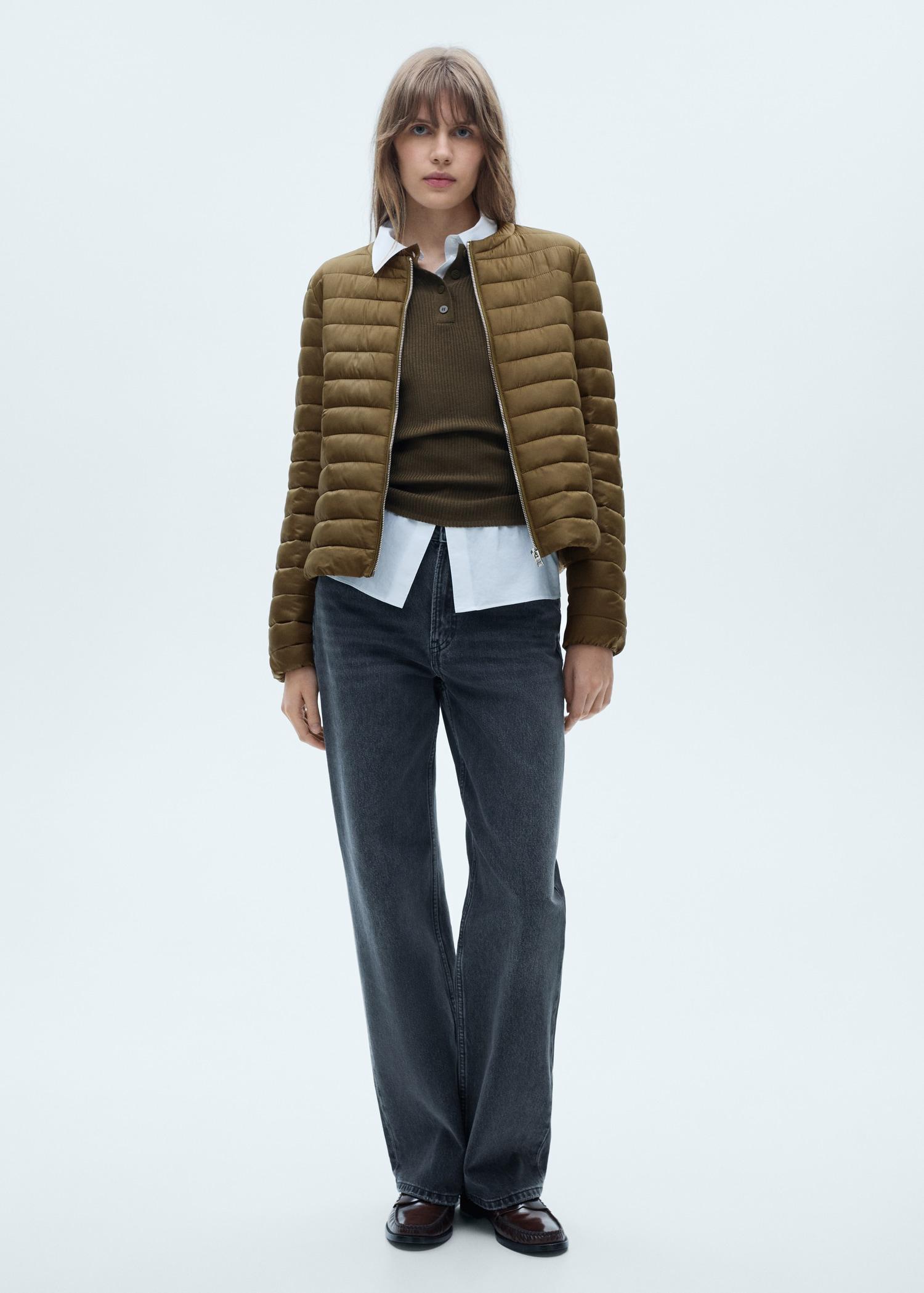 Pocket quilted jacket - Women | MANGO USA Product Image