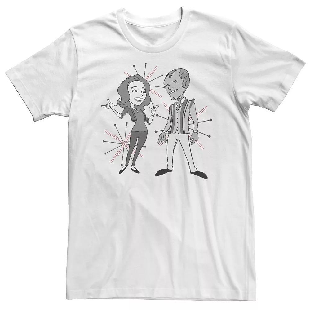 Big & Tall Marvel WandaVision '50s Cartoon Simple Portrait Tee, Men's, Size: 3XL, White Product Image