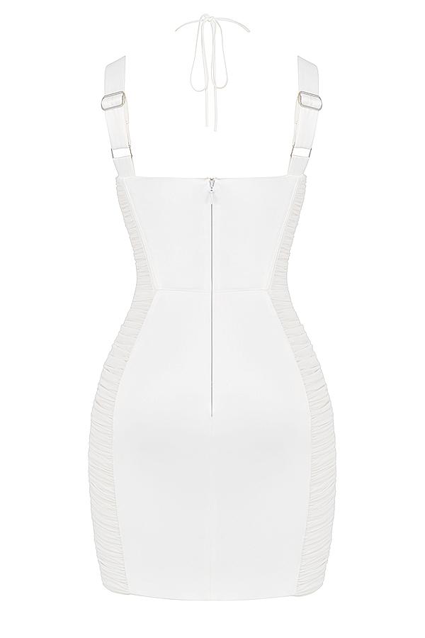 Lucinda  white ruched corset mini dress Product Image