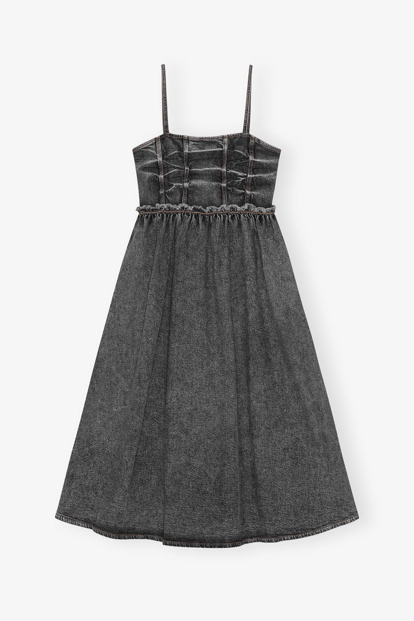 Black Washed Stretch Future Denim Dress Product Image