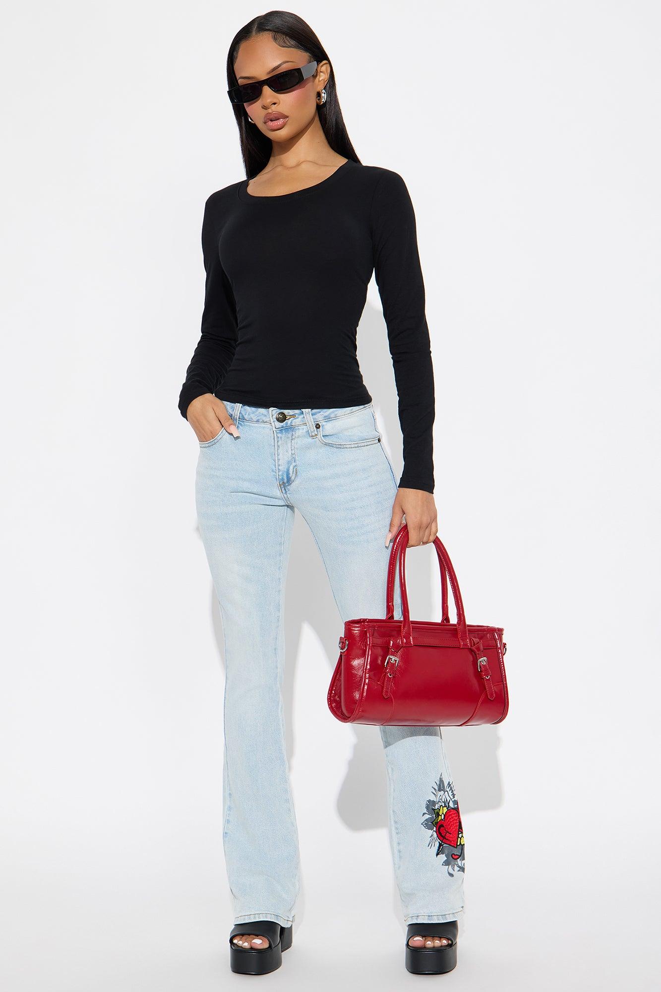 Elise Round Neck Long Sleeve Top - Black Female Product Image