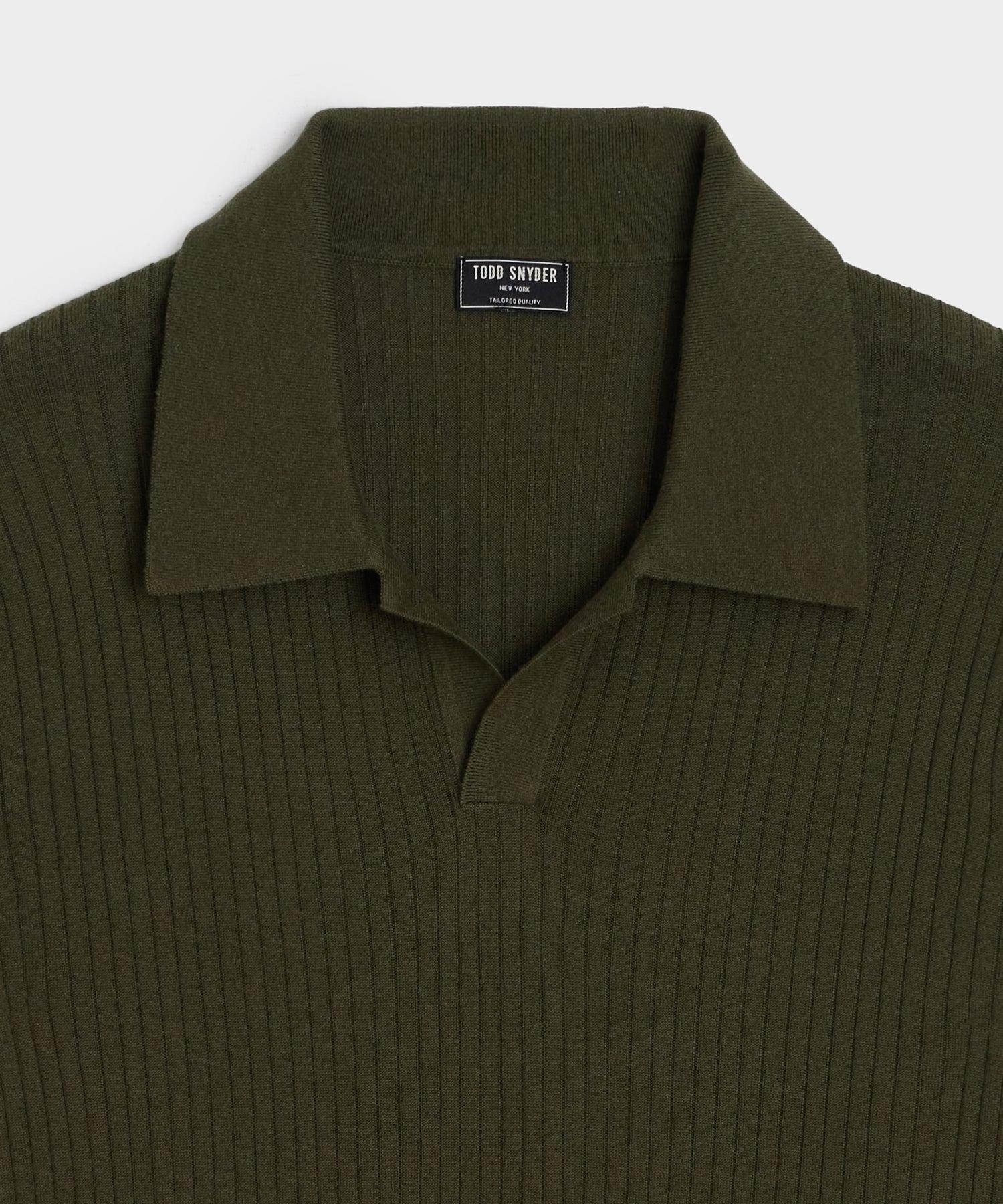 Silk-Cashmere Ribbed Montauk Sweater Polo Product Image
