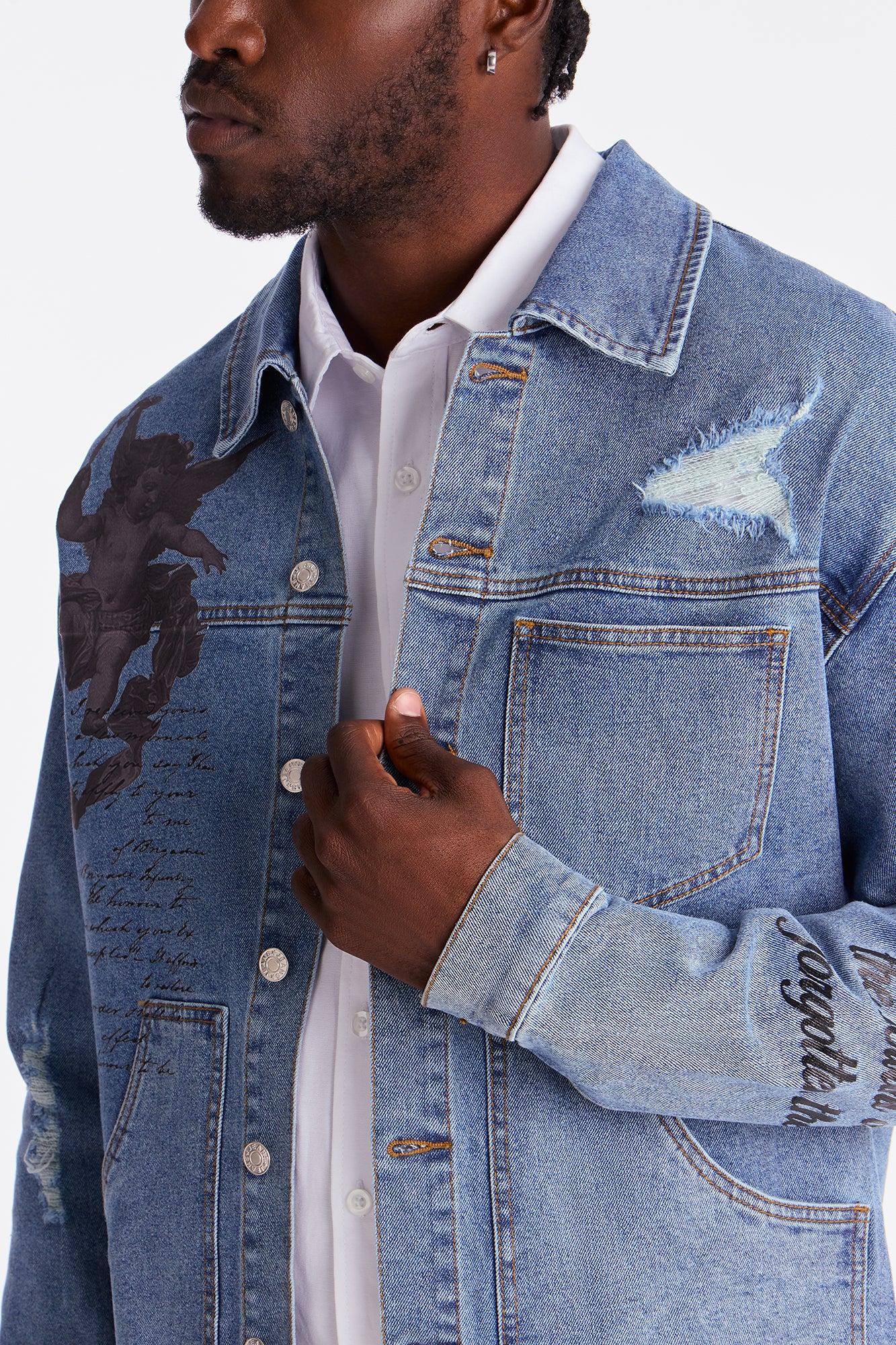 Scripted Streets Denim Trucker Jacket - Vintage Blue Wash Product Image