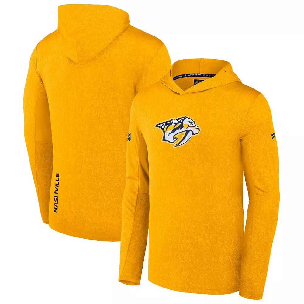 Men's Fanatics Gold Nashville Predators Authentic Pro Lightweight Pullover Hoodie, Size: XL, Pdt Gold Product Image