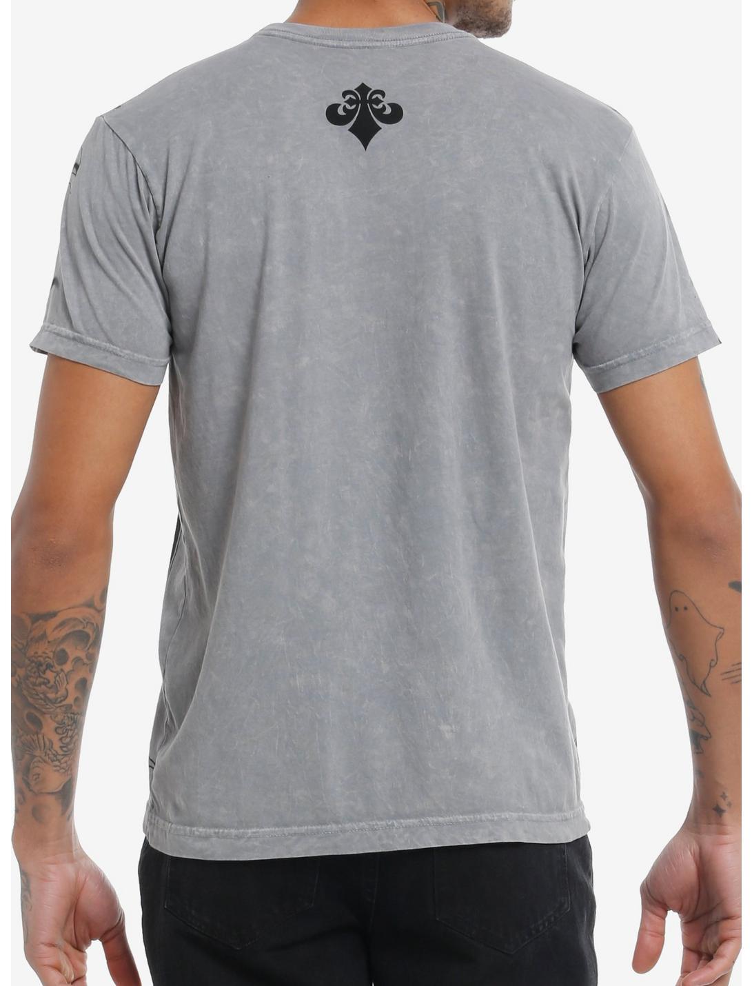 Affliction Tribal Skull Trio Grey Wash T-Shirt Product Image