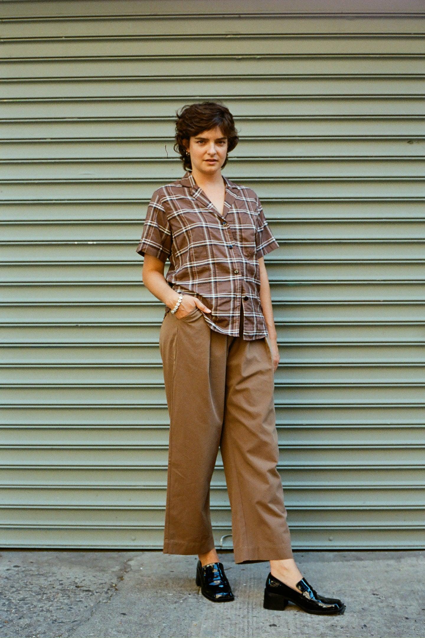 Gregory Top - Espresso Plaid Product Image