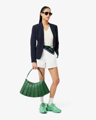 V Neck Cotton Moss Stitch Sweater Product Image