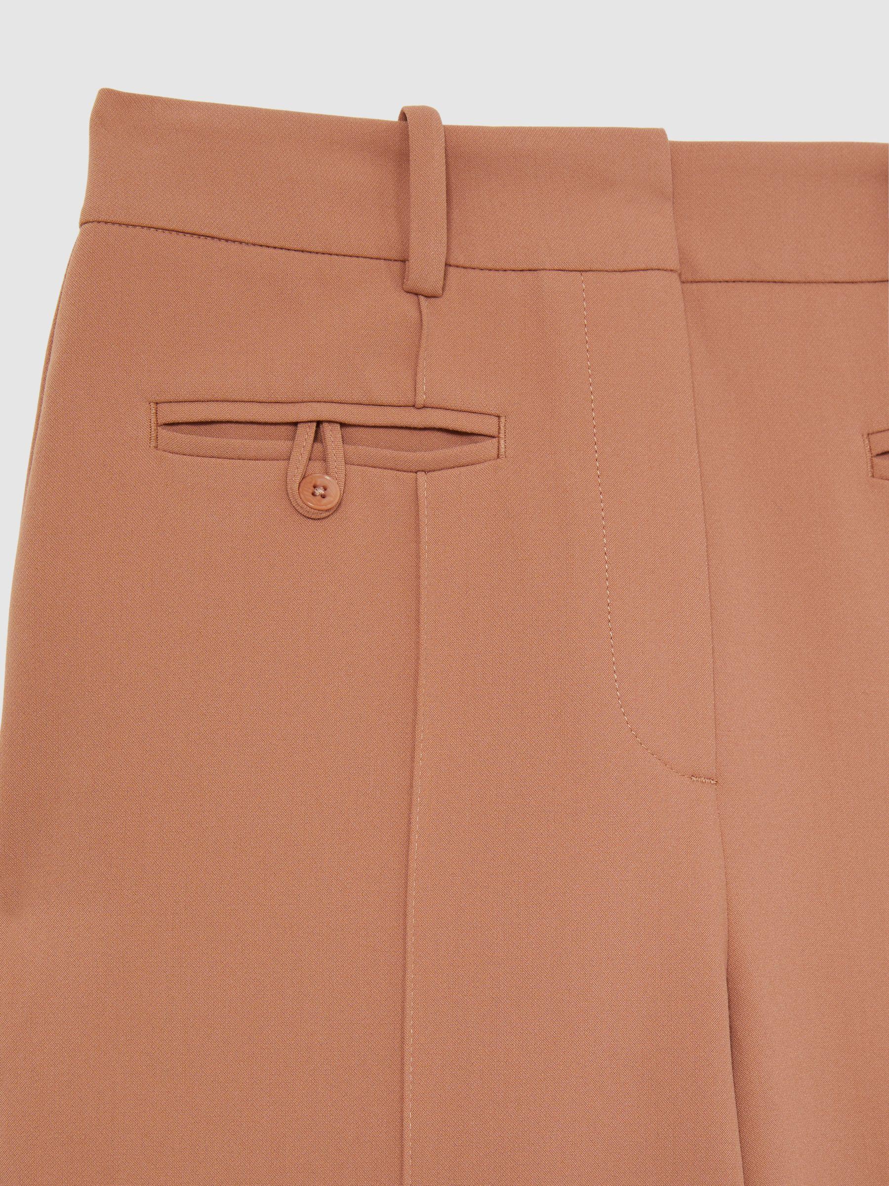 Petite Welt Pocket Flared Trousers in Tan Product Image