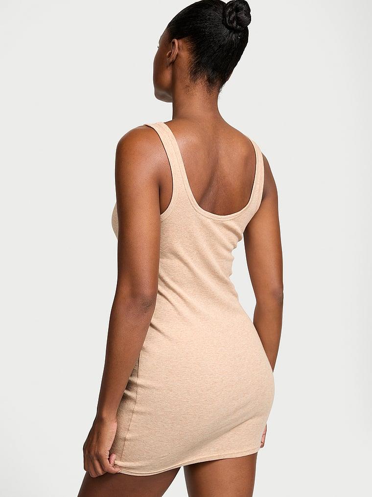 100% Cotton Rib Tank Slip Dress Product Image