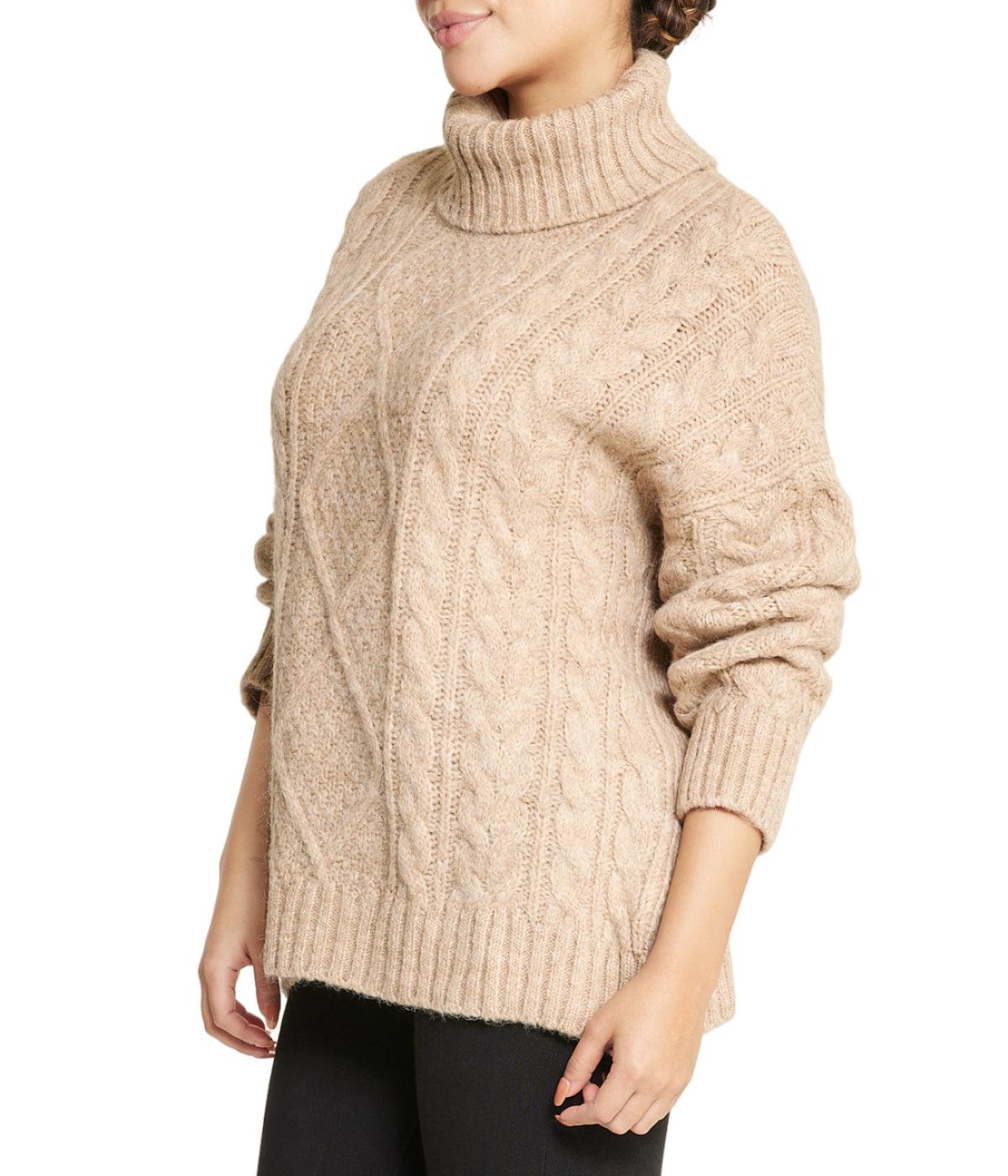 Cable Turtleneck Sweater Product Image