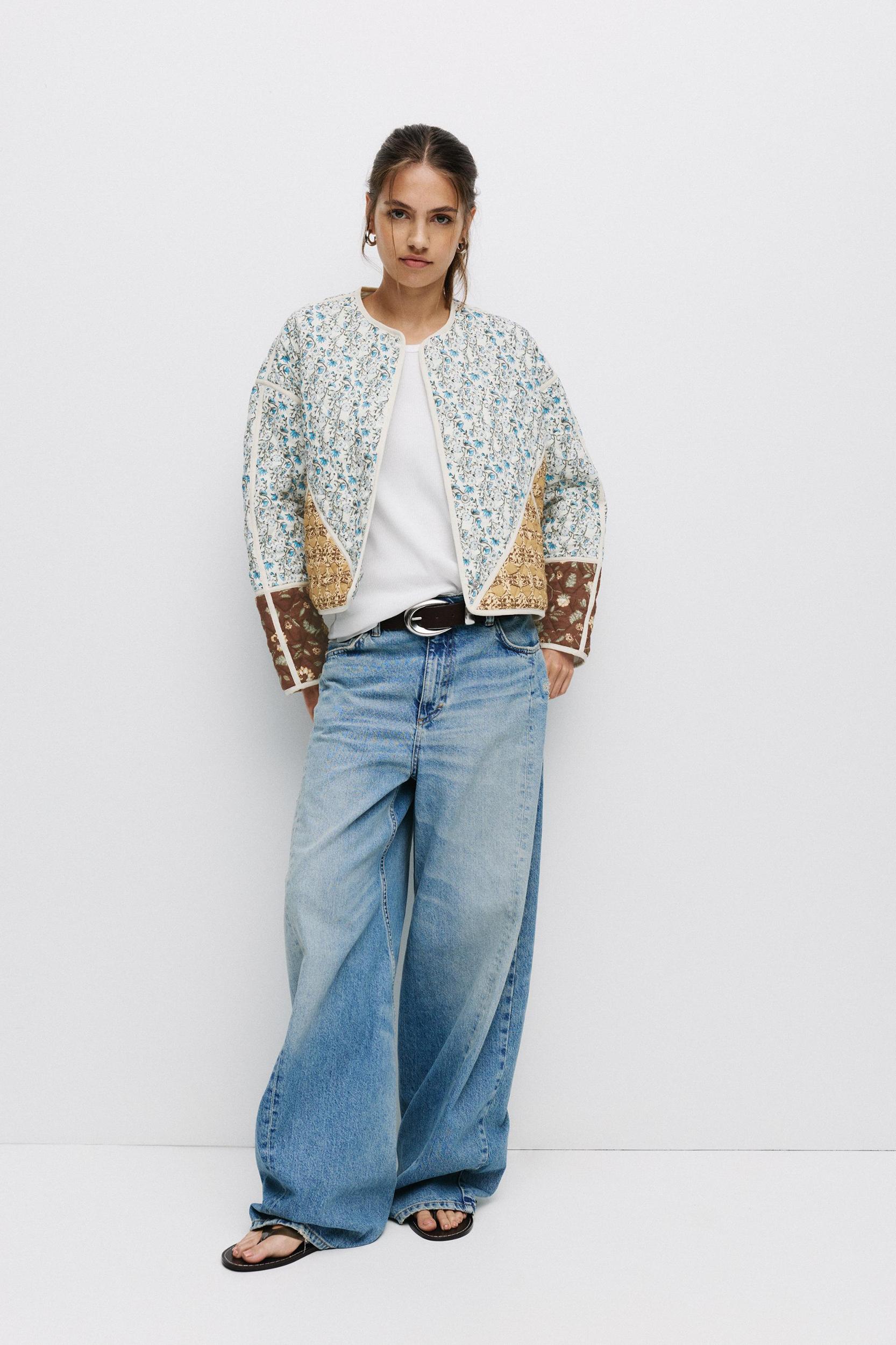 Patchwork puffer jacket Product Image