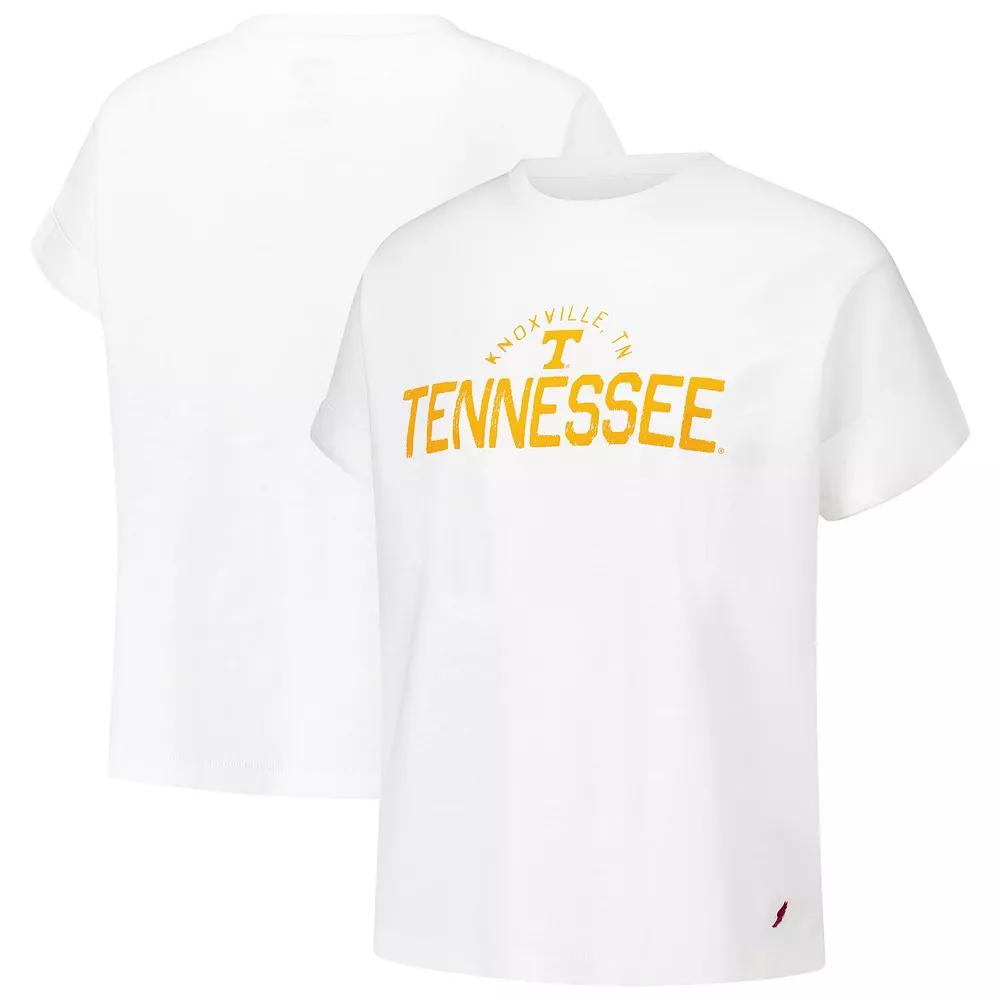 Women's League Collegiate Wear White Tennessee Volunteers Slub Rolled Cuff T-Shirt, Size: Large Product Image